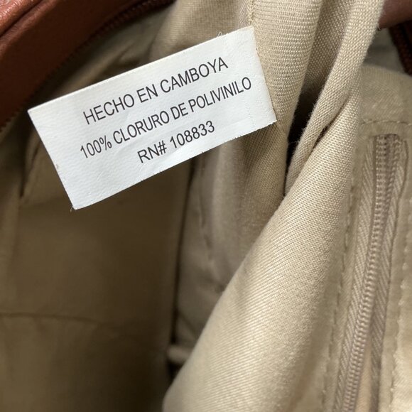 Rosetti Floral Tote Bag With Tan Faux Leather Accents & Multiple Pockets - Picture 5 of 11